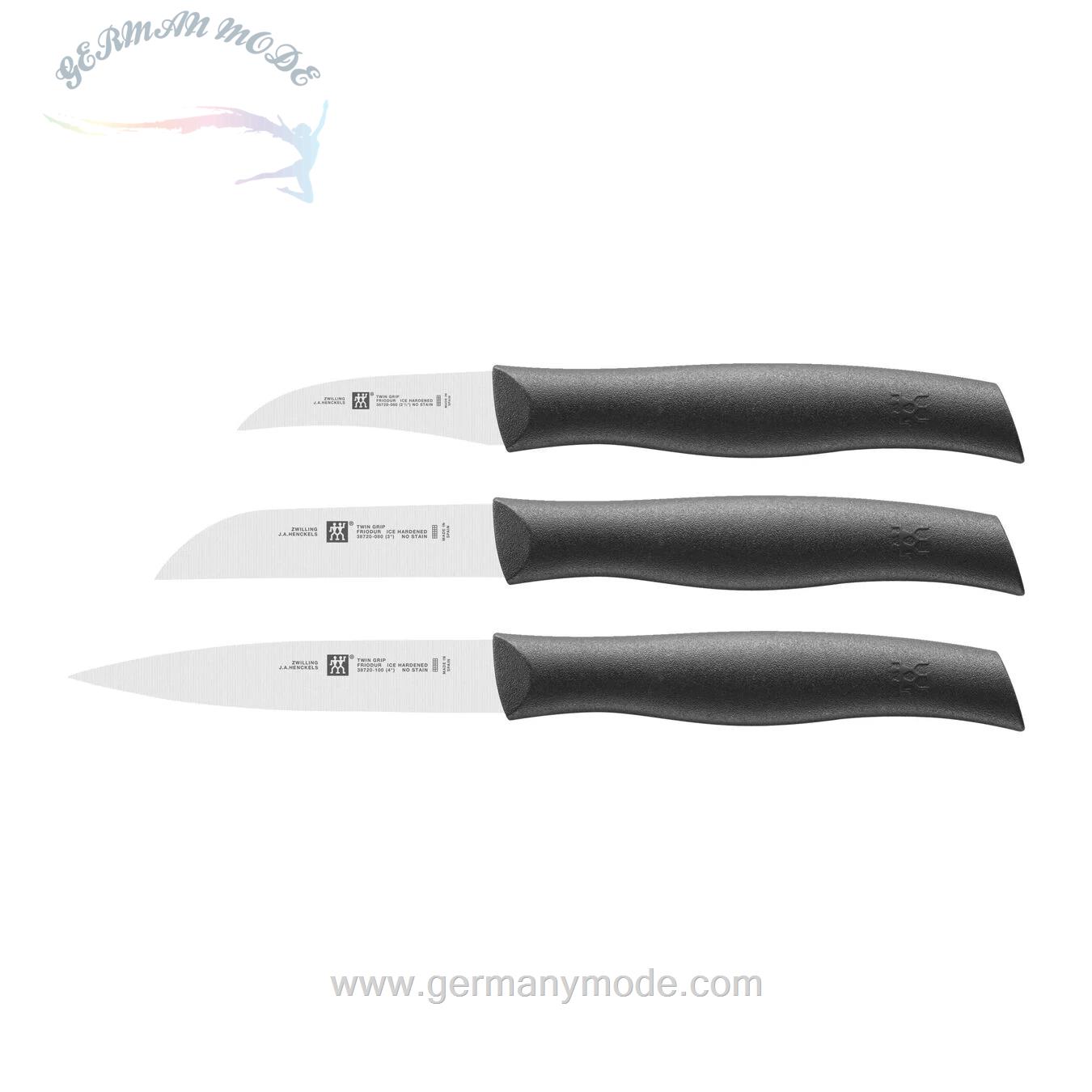 ست چاقو ۳ پارچه میوه و استیک زولینگ آلمان ZWILLING TWIN GRIP MESSERSET 3-TLG- SCHWARZ