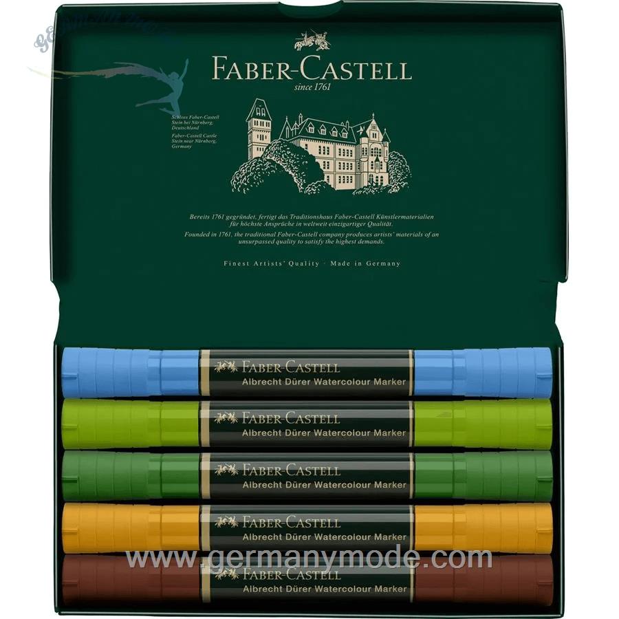 ماژیک آبرنگی 5 رنگ فابرکاستل آلمان FABER CASTELL Albrecht Dürer Watercolour Marker 5er Etui Plein Air