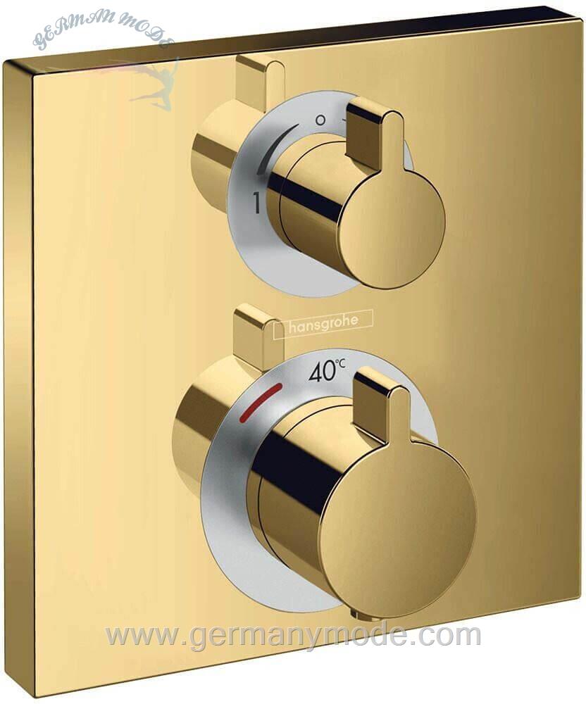 شیر حمام توکار هانس گروهه آلمان Hansgrohe Ecostat Square 15714  Polished Gold Optik 15714990