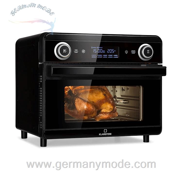 سرخ کن هوای گرم توستر 18 لیتری کلارشتاین آلمان Klarstein AeroVital Jumbo 3-in-1 Heißluftfritteuse 1550 watt Schwarz