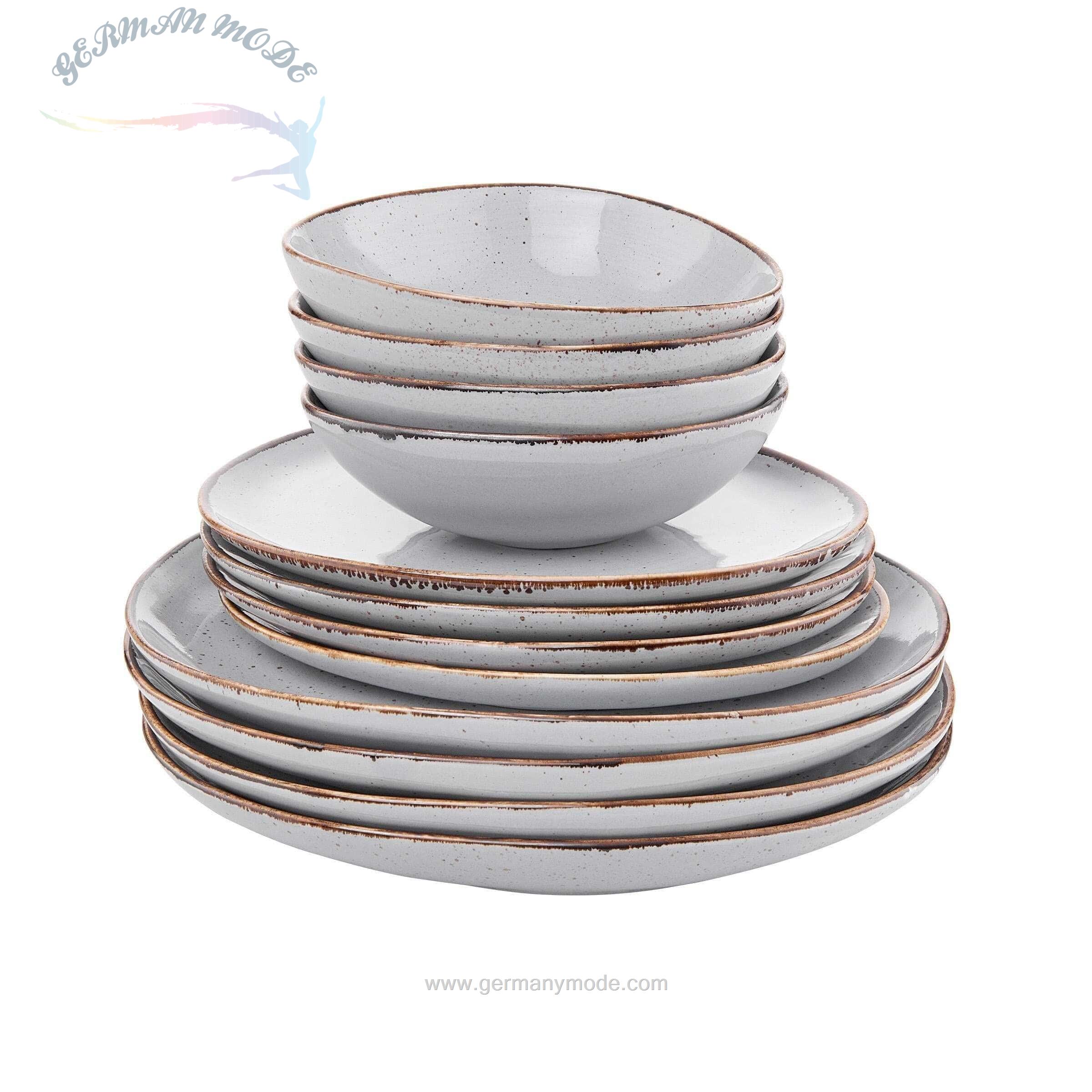 سرویس غذاخوری چینی 12 پارچه 4 نفره باتلرز فینکا Butlers Geschirr-Set Finca (12-tlg.) grau