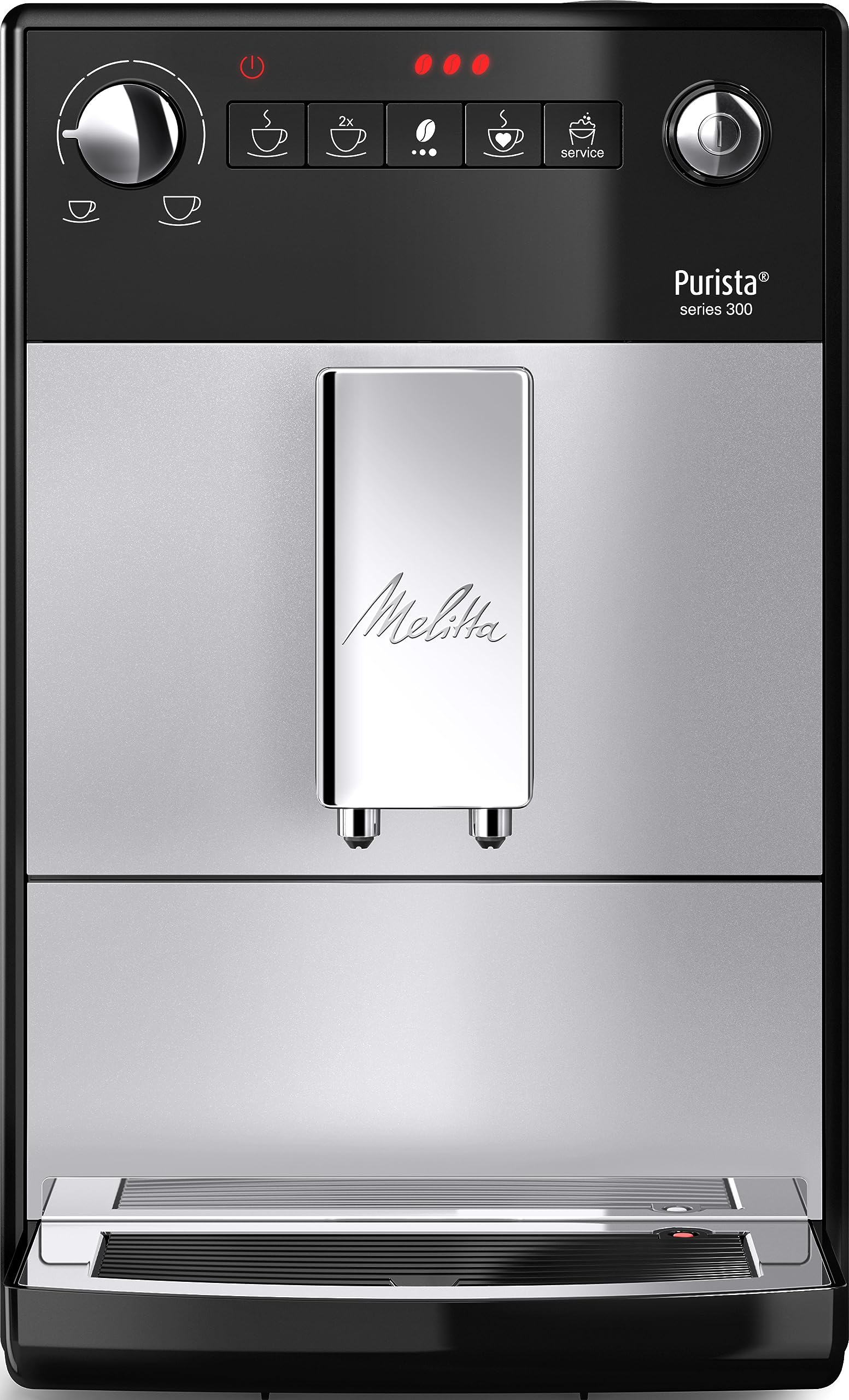 اسپرسو ساز تمام اتوماتیک ملیتا پوریستا Melitta Purista F230-10 F230-101 با قابلیت تنظیم قهوه دلخواه، دستگاه قهوه ساز با آسیاب و تنظیم آسیاب قابل تنظیم ۵ مرحله‌ای