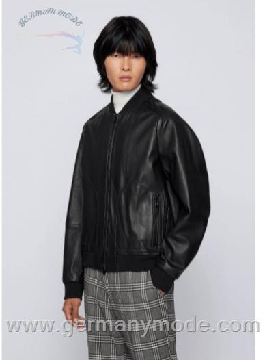 کاپشن چرم مردانه هوگو باس آلمان BOSS REGULAR-FIT BLOUSON AUS LEDER