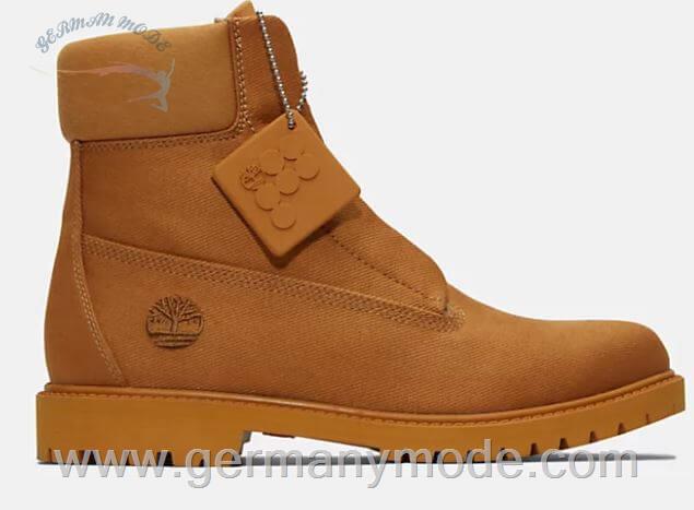بوت ضد آب زنانه تیمبرلند آمریکا TIMBERLAND X PANGAIA PREMIUM FABRIC 6 INCH BOOT FOR WOMEN IN YELLOW