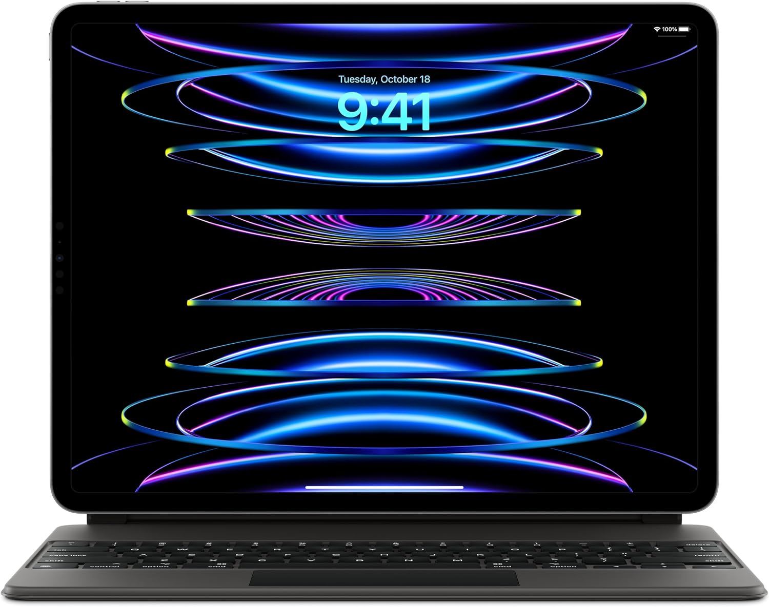 کیبورد تبلت آیپد اپل اورجینال صفحه کلید جادویی اپل برای آیپد پرو 12.9 اینچی (نسل سوم، چهارم، پنجم یا ششم) - انگلیسی (بین المللی)