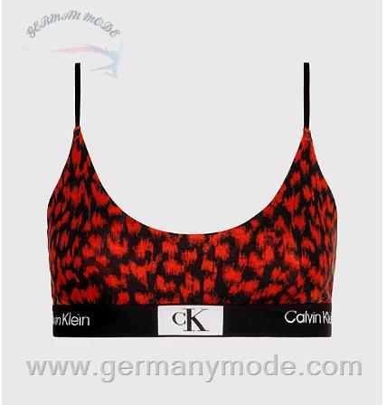 نیم تنه زنانه کلوین کلین آمریکا Calvin Klein String Bralette CK96 Blur Leopard/Hazard 000QF7216EACJ