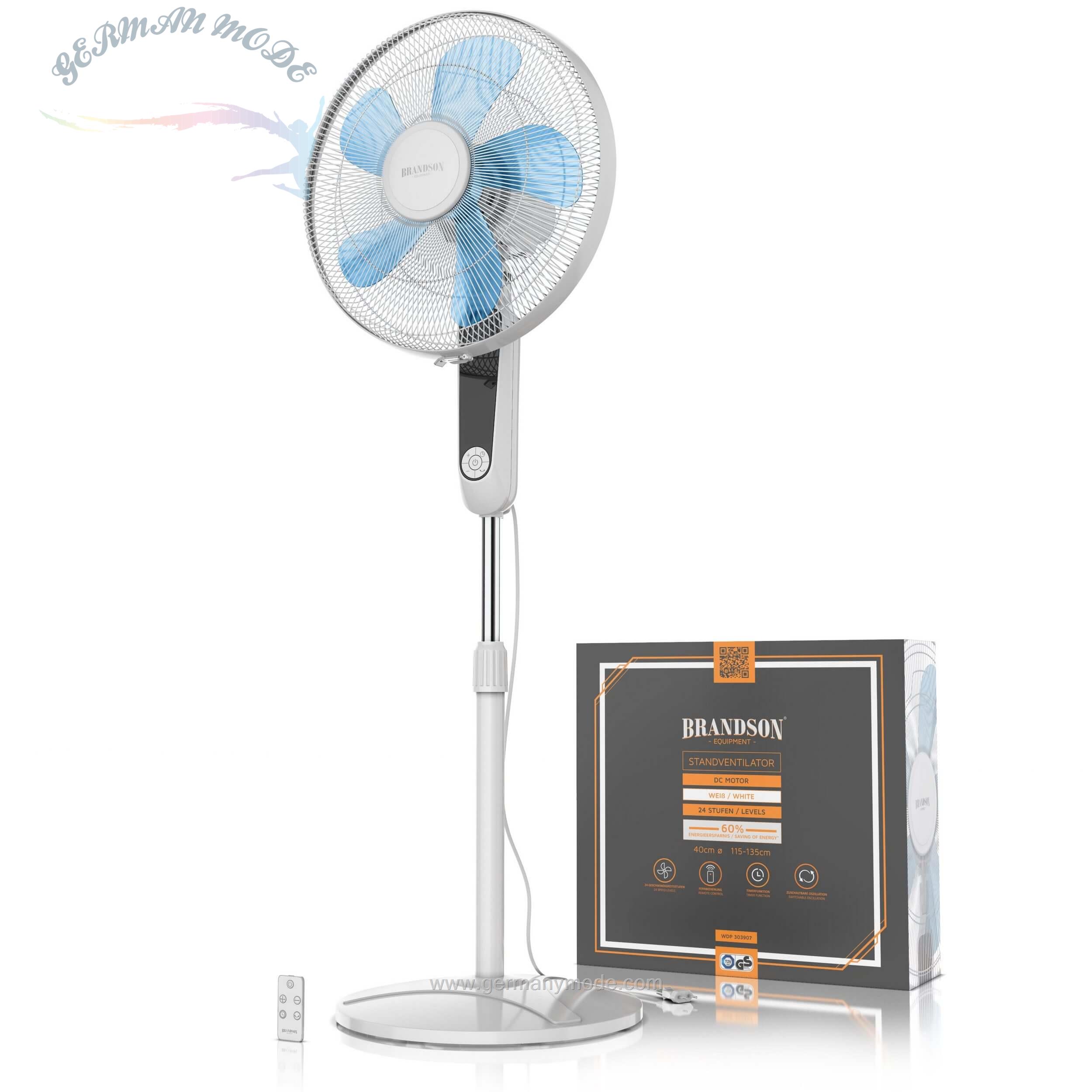 پنکه برقی پایه دار برندسون Brandson Standventilator- DC Standventilator mit Fernbedienung
