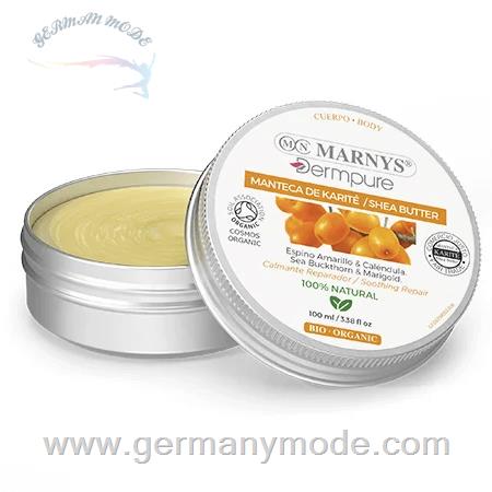 شی باتر کره شی مرطوب کننده محافظ پوست مو مارنیس اسپانیا MARNYS Organic Shea Butter with Sea Buckthorn and Marigold DERM003