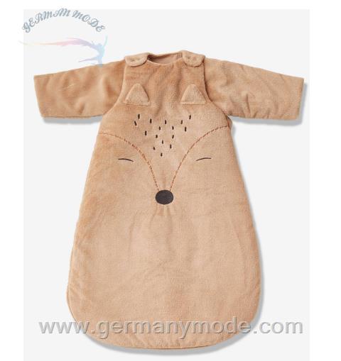 کیسه خواب تن پوش نوزاد ورت فرانسه Vertbaudet Baby Schlafsack Baby Fox, Ärmel abnehmbar Oeko Tex - karamell