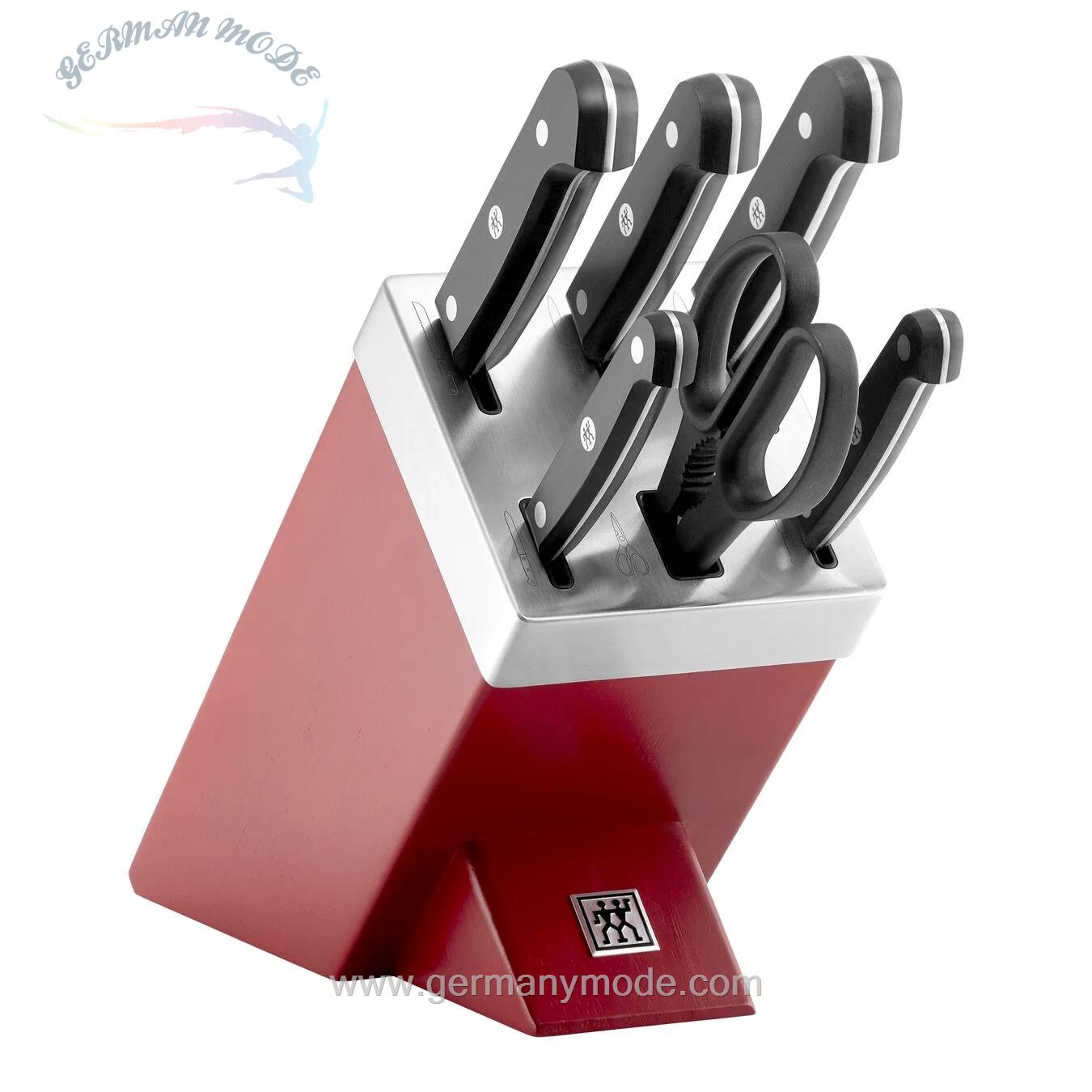ست چاقو آشپزخانه 7 پارچه زولینگ آلمان ZWILLING GOURMET MESSERBLOCKSET 7-TLG- ROT
