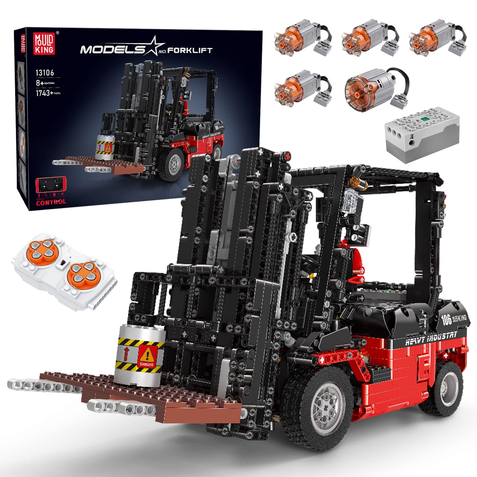 خرید از آمازون - کیت لیفتراک MK II Technology Mold King 13106، کیت MOC برای ساختمان، (1719 قطعه با کنترل از راه دور موتور/APP) کیت بلوک های گیره با فناوری