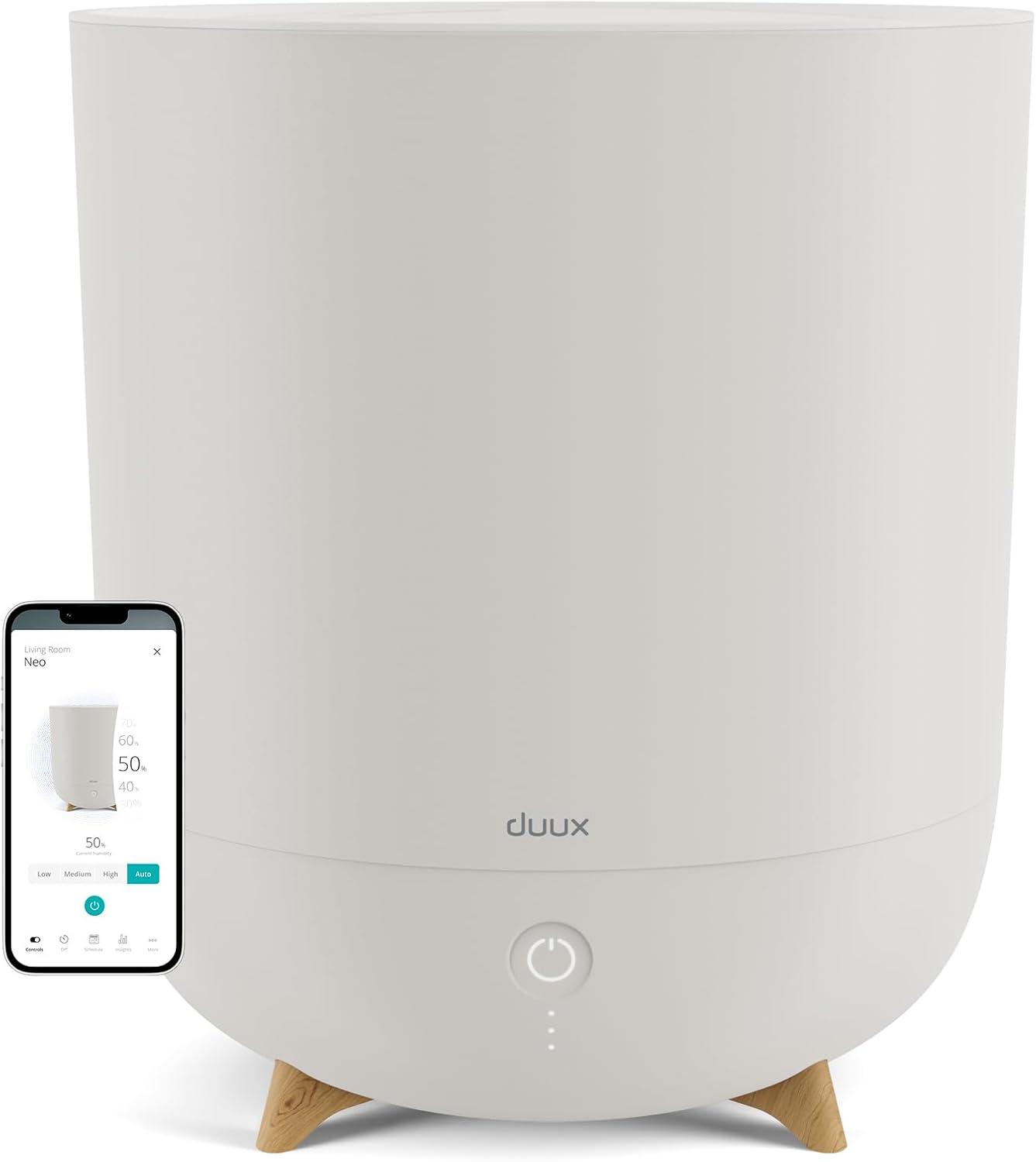 دستگاه خوشبو کننده هوا Duux Neo Ultrashall Humidifier Quiet 5L Smart Air Humidifier Room Humidifier برای اتاق خواب، اتاق کودکان و گیاهان Greige Greige 5L