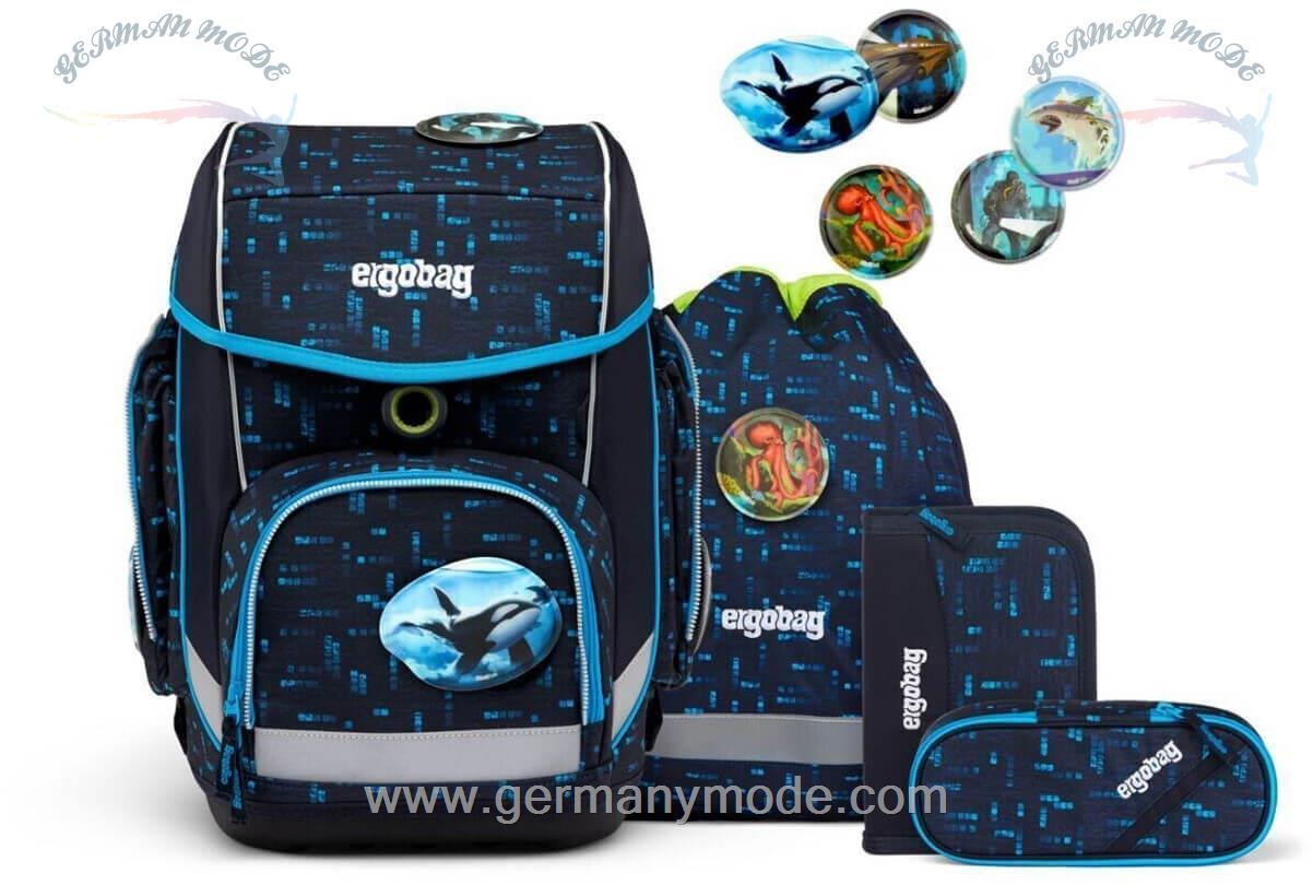 ست 5 تایی کوله پشتی مدرسه 19 لیتر کوله ورزشی جامدادی ارگوبگ ergobag Cubo Set (2023) TiefseetauchBär