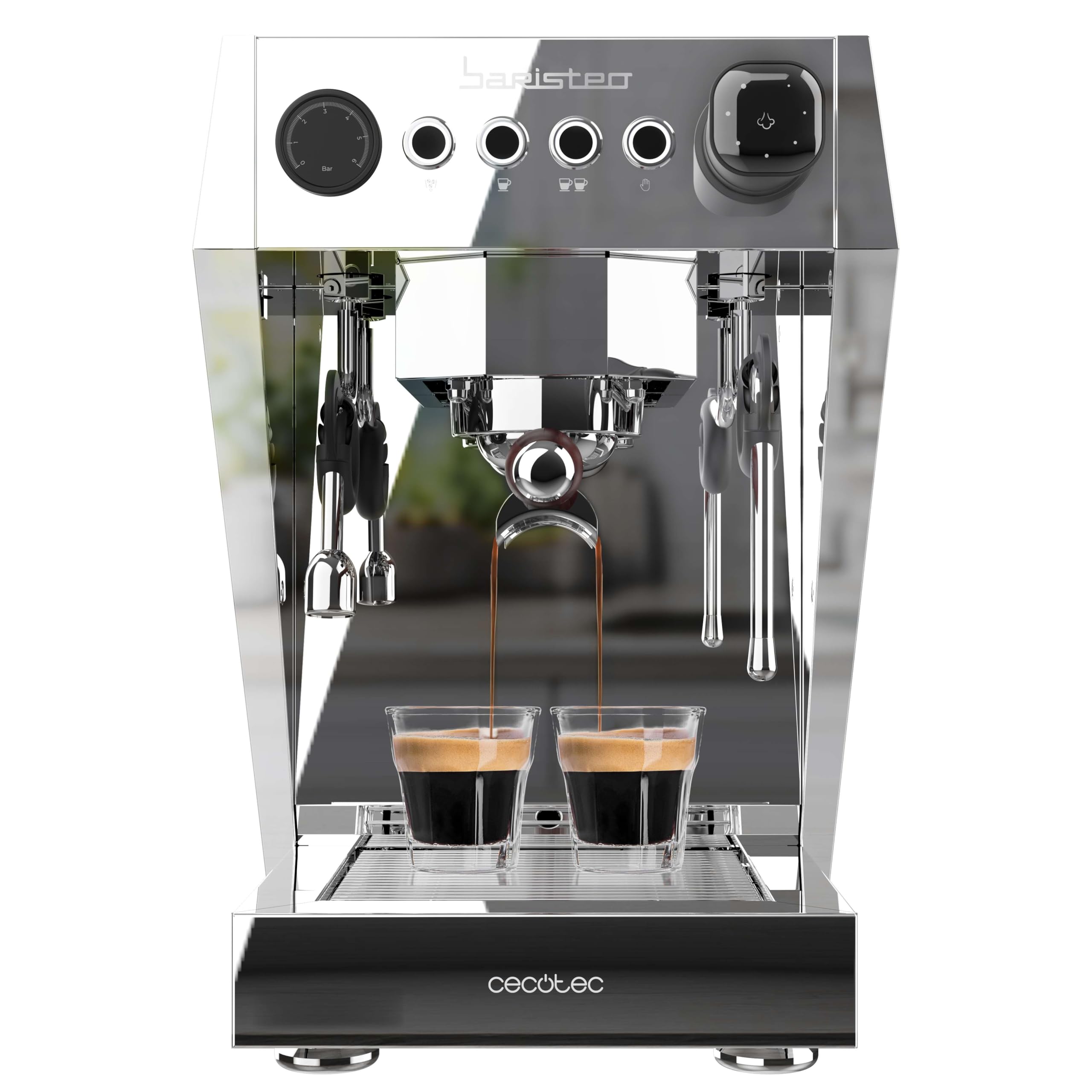 اسپرسو ساز تجاری سکوتک اسپانیا Cecotec Barista Baristeo Intima، دستگاه اسپرسو باریستا حرفه ای، سیستم پیش دم، پمپ 15 بار، و گرمکن فنجان