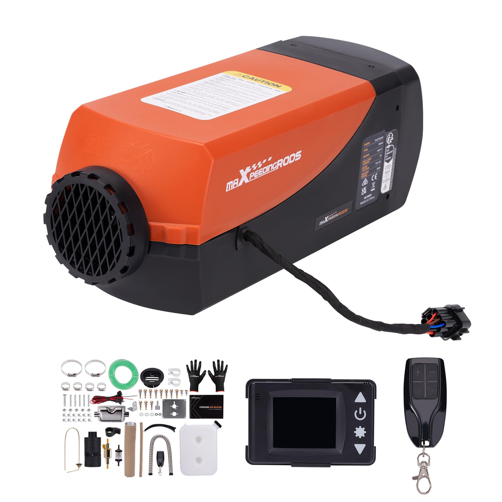 خرید از آمازون - بخاری دیزلی 12 ولت/24 ولت 8 کیلووات maXpeedingrods با پنل کنترل LCD و کنترل از راه دور برای وانت شاسی بلند کاروان یا کمپ های کامیون 8 کیلو وات مشکی
