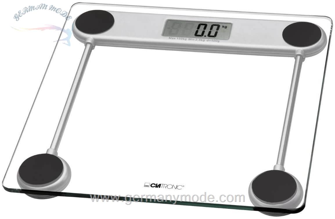 ترازو دیجیتال آشپزخانه کلترونیک آلمان CLATRONIC PersonenwaageDisplay 2/5 bis 150 kg Glas eckig PW 3368