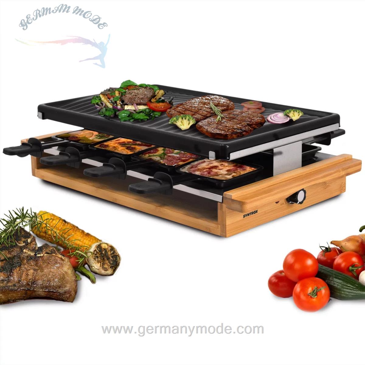 گریل راکلت پز سینتروکس آلمان Syntrox Germany Raclette Grill Rüti mit 8 Pfännchen