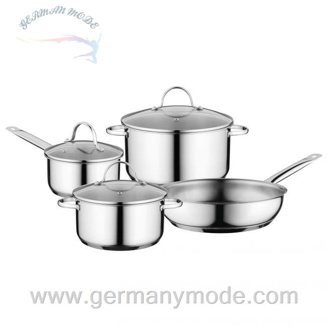 سرویس قابلمه ماهیتابه 7 پارچه برگهف بلژیک Berghoff Kochgeschirr-Set 7-tlg. Comfort - Essentials