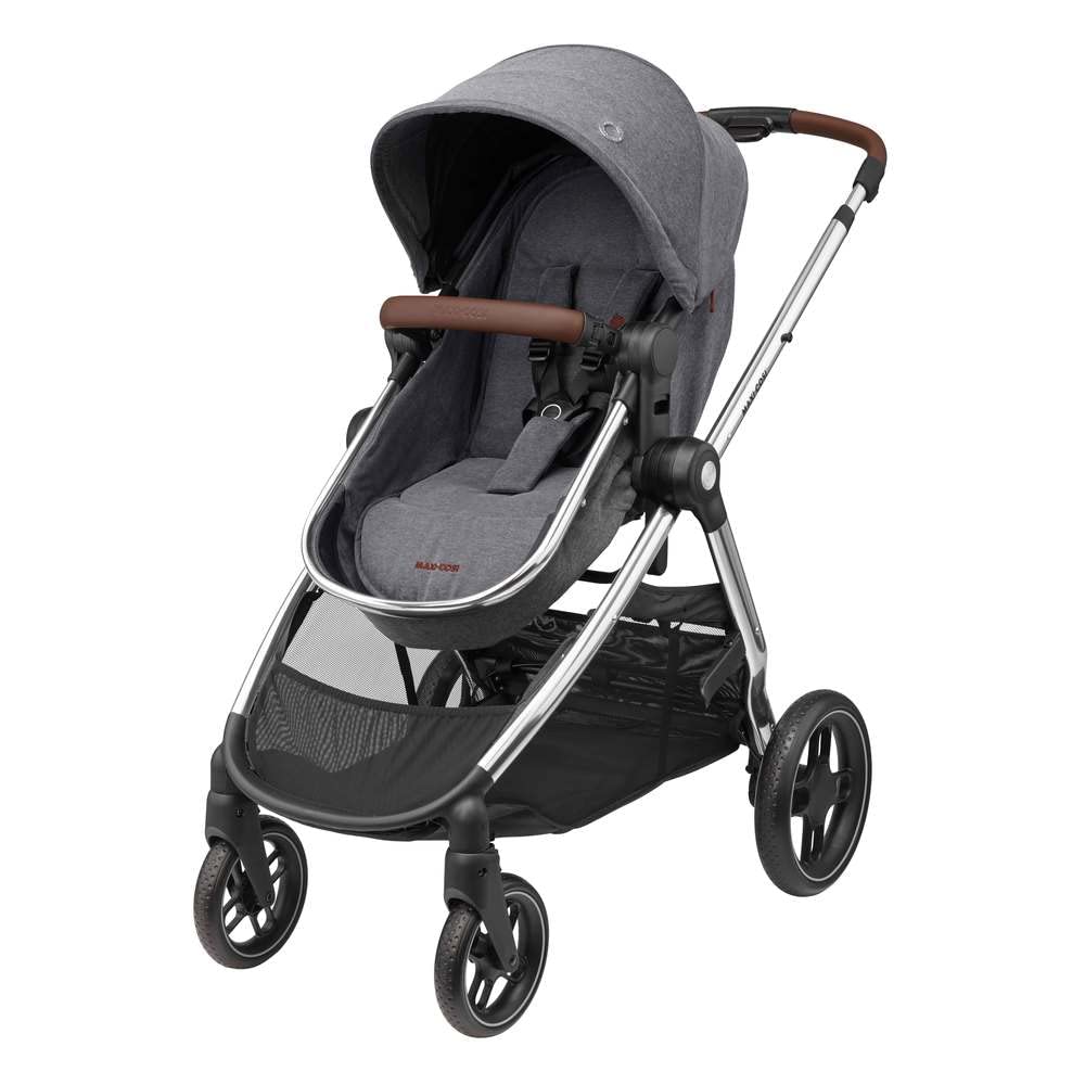 کالسکه نوزاد مکسی کوزی آلمان 2 در 1 Maxi-Cosi Zelia Luxe، صندلی برگشت پذیر، تاشو با یک دست، مناسب از بدو تولد تا حدودا. 4 سال، 0-22 کیلوگرم، تویل خاکستری