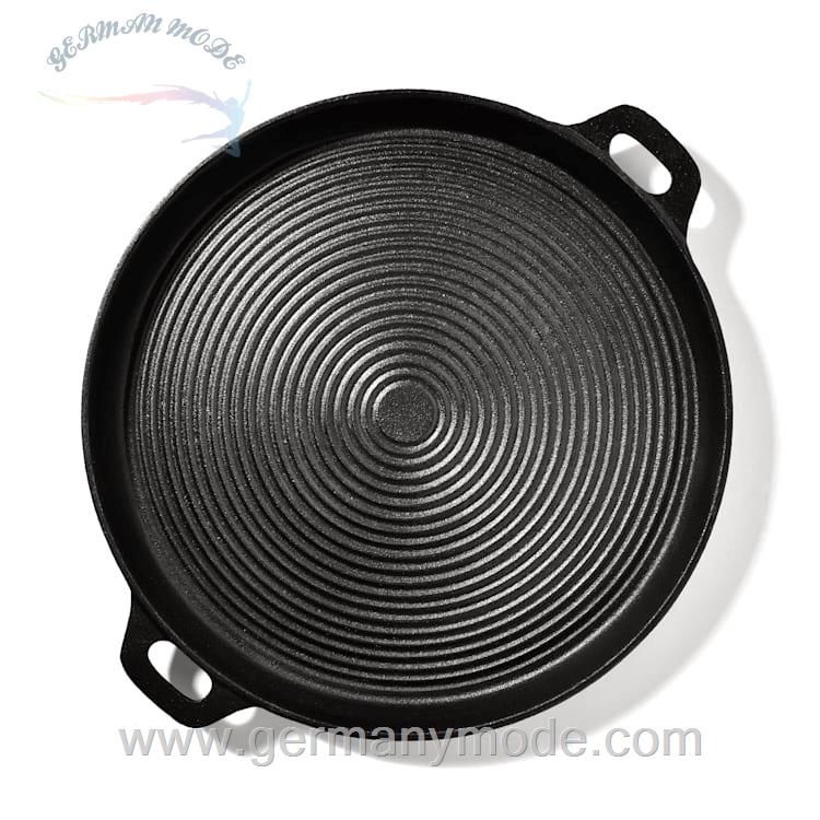 تابه گریل چدنی کلارشتاین آلمان Klarstein Canadienne runde Grillpfanne geriffelt Pfanne Schwarz