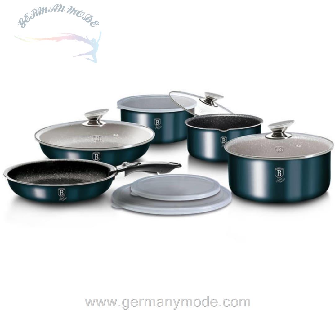 سرویس قابلمه ماهیتابه 12 پارچه برلینگر هاوس مجارستان BerlingerHaus12-PIECE COOKWARE SET BH/6101 AQUAMARINE COLLECTION