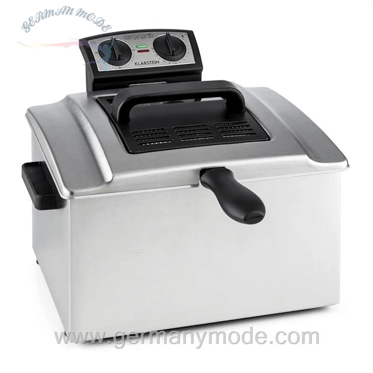 سرخ کن هوای گرم کلارشتاین آلمان Klarstein QuickPro XXL 3000 Fritteuse Silber Heißluftfritteuse 3000 watt 5 Ltr