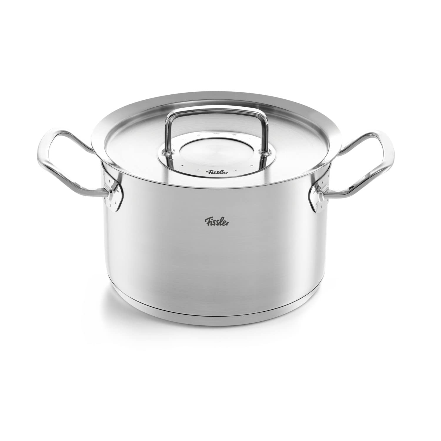 خرید از آمازون - قابلمه های Fissler Original-Profi Collection / قابلمه استیل ضد زنگ (Ø 20 سانتی متر، 3.9 لیتر) شامل درب فلزی، پوسته پوسته شدن داخلی - القایی، نقره ای