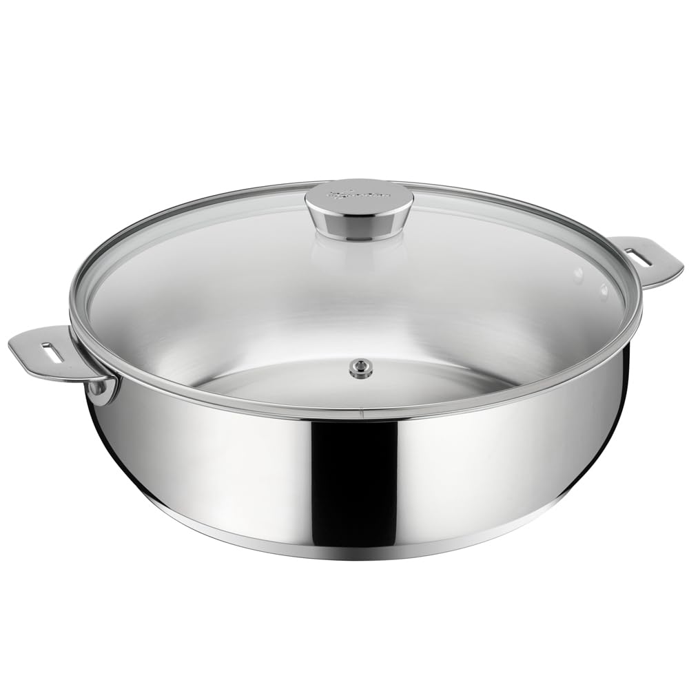 ماهیتابه لاگوستینا ۲۶ سانتی‌متر + درب، استیل ضد زنگ، ۳ لیتر، نقره‌ای، ۲۹.۵ سانتی‌متر × ۲۹.۵ سانتی‌متر × ۱۱.۸ سانتی‌متر، روکش نچسب، قابل شستشو در ماشین ظرفشویی