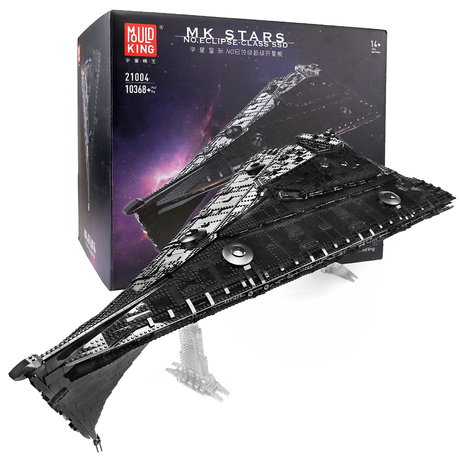 خرید از آمازون - Mold King 21004 Eclipse Class Dreadnought Space Destroyer Model Blocks Building, MOC Series War Starship, Space Wars Large Spaceship Model Kit, فناوری سازگار