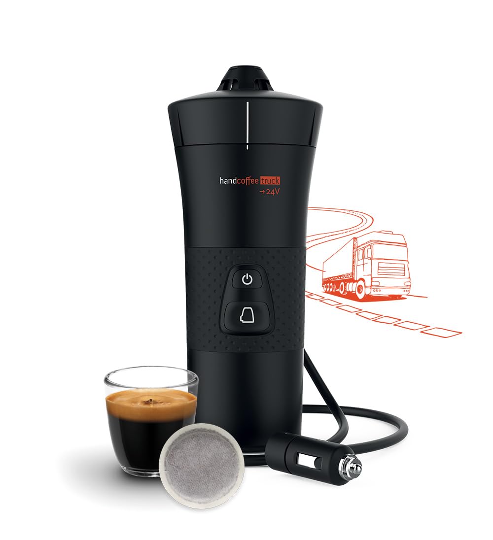 خرید از آمازون - HANDPRESSO - کامیون قهوه ساز کامیون 24 ولت Handcoffee Truck 21010 - کامیون ماشین قهوه ساز، ماشین قهوه ساز قابل حمل Handpresso 24 ولت برای لنت های Senseo، دستگاه قهوه ساز 24 ولت مسافرتی