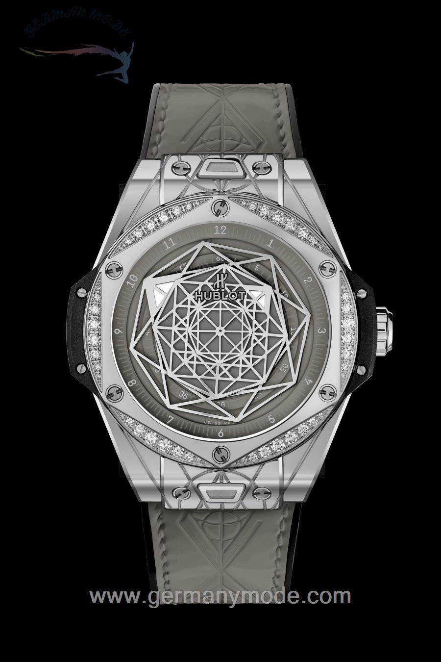 ساعت مچی مردانه هابلوت سوئیس HUBLOT ONE CLICKSANGBLEU STEELGREYDIAMONDS