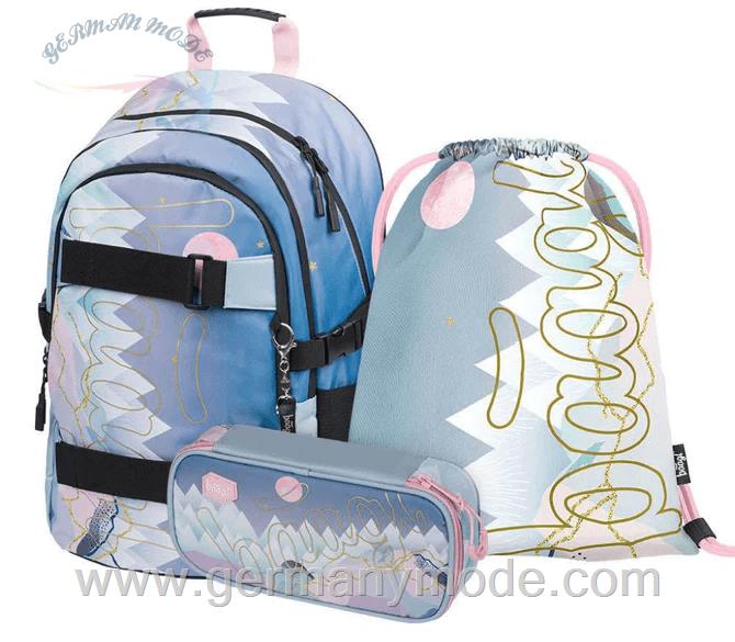 ست 3 تایی کوله پشتی مدرسه کوله ورزشی جامدادی دخترانه بگل Baagl Skate Moon Rucksack Set 3tlg Rucksack Federmäppchen Turnbeutel