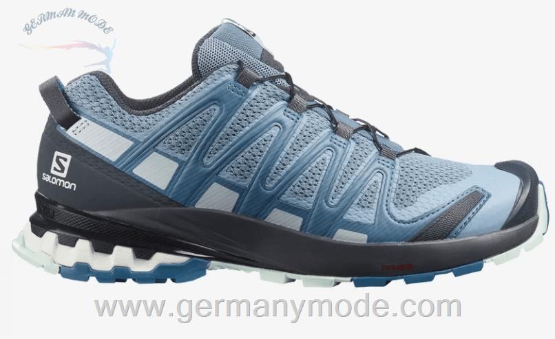 کتانی تریل رانینگ دو کوهستان زنانه سالامون فرانسه SALOMON XA PRO 3D V8 Trailrunning Schuhe Damen Ashley Blue Ebony Opal Blue