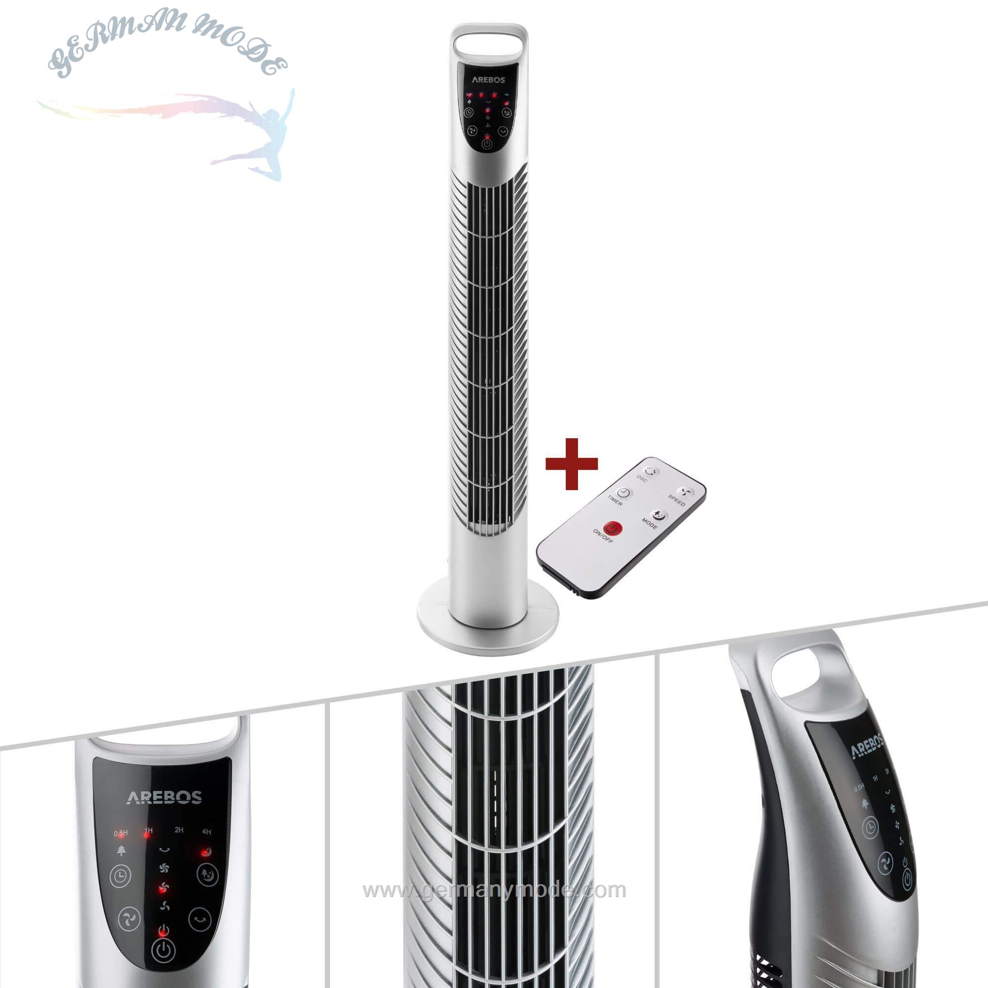 پنکه برقی ایستاده آربوس Arebos Turmventilator Turmventilatoren 40W-Oszillationswinkel 75/Silber