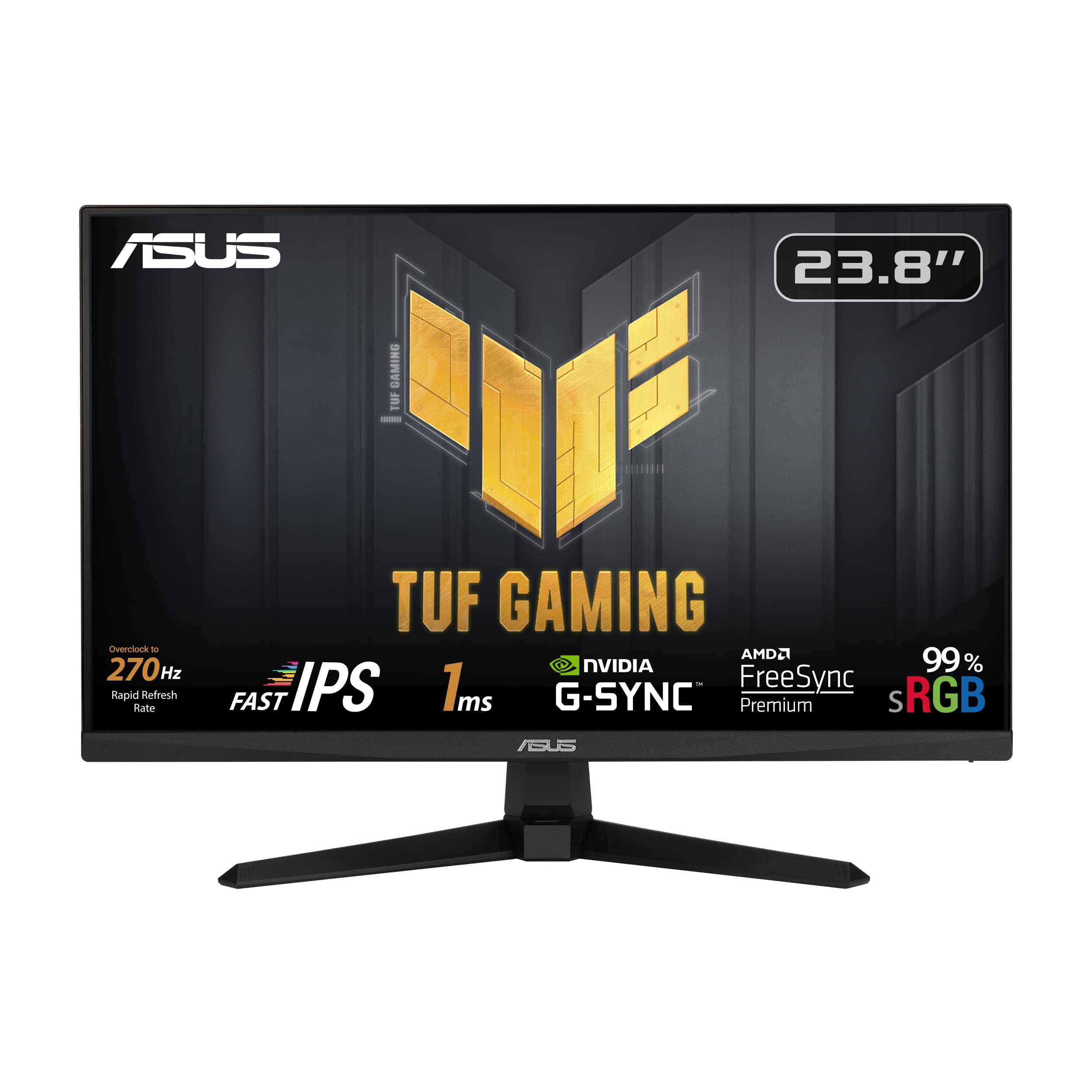خرید از آمازون - ASUS TUF Gaming VG249QM1A - مانیتور 24 Zoll Full HD - 270 هرتز، 1 میلی‌ثانیه GtG، G-Sync سازگار با FreeSync Premium - پنل Fast-IPS، 16:9، 1920x1080، DisplayPort، HDMI، schwarz