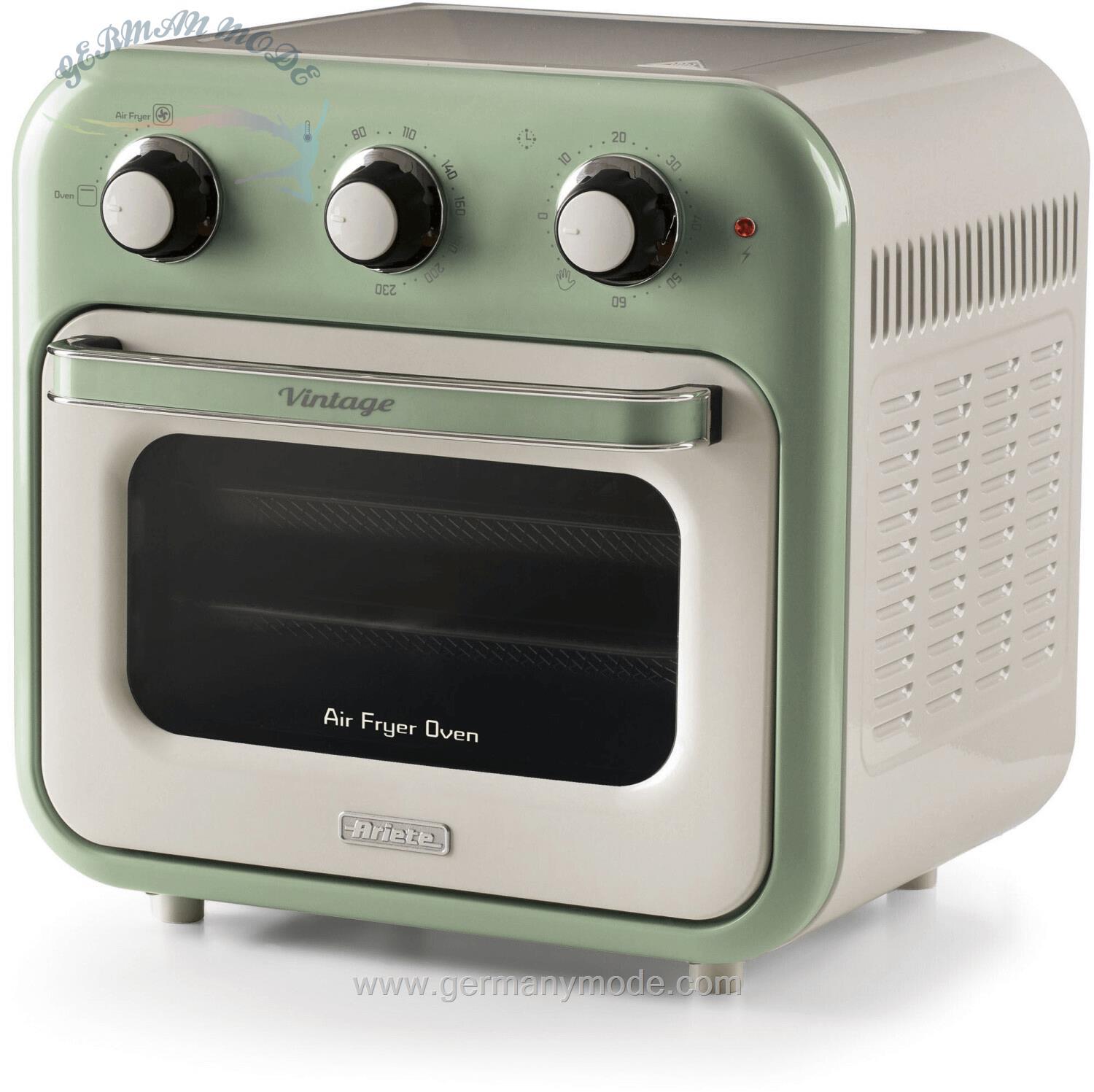 مایکروفر جوجه گردان با نور داخلی سرخ کن هوا آریته ایتالیا Ariete Vintage air fryer green