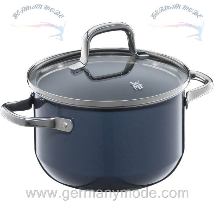 قابلمه 16 سانت درب شیشه ای وی ام اف آلمان WMF FUSIONTEC ESSENTIAL KOCHTOPF MIT DECKEL, 16CM BLUEBERRY