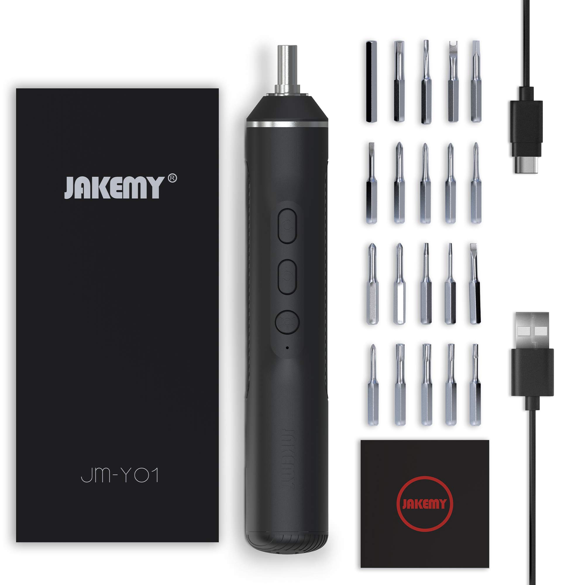 خرید از آمازون - JAKEMY - پیچ گوشتی برقی - شارژی USB - پیچ گوشتی چند منظوره - دقیق مغناطیسی - پیچ گوشتی برقی - کیت ابزار تعمیر، هدیه روز پدر