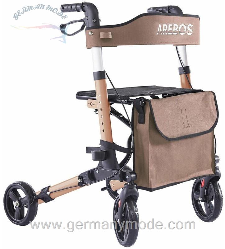 واکر ویلچر رولاتور تاشو آربوس Arebos Rollator klappbar braun