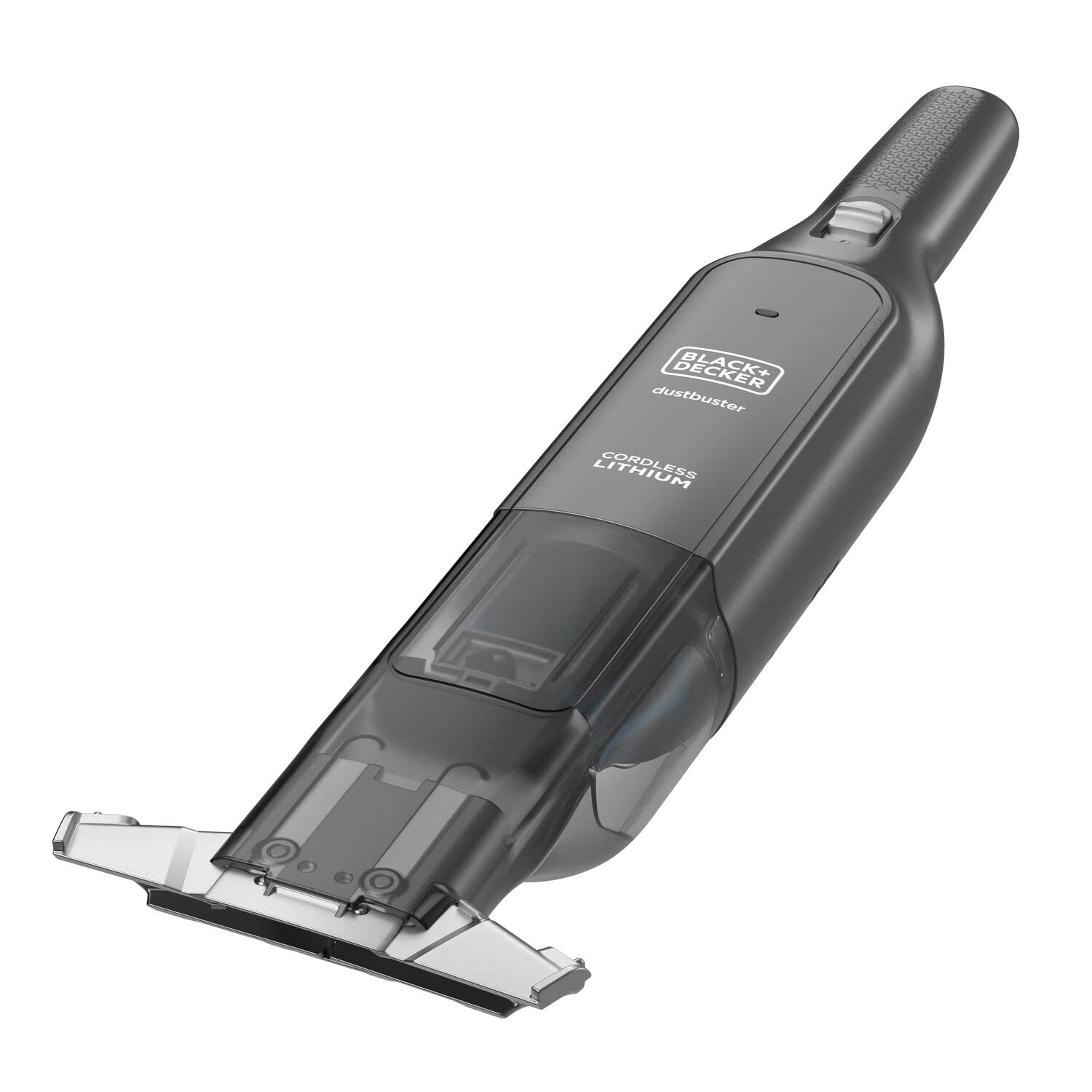 جارو شارژی بلک اند دکر آمریکا BLACK+DECKER Dustbuster Slim HLVC320B11 (12 ولت، 2.0 آمپر ساعت، بدون کیسه و شارژی، با نازل مکش یکپارچه XXL، شامل ایستگاه شارژ، نازل شکافی و برس اثاثه یا لوازم داخلی)