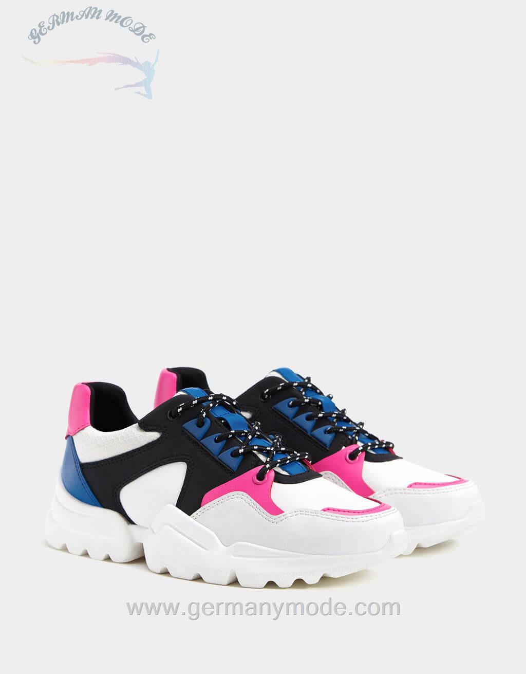کتانی زنانه برشکا اسپانیا Plateau-Sneaker mit mehreren Elementen 1