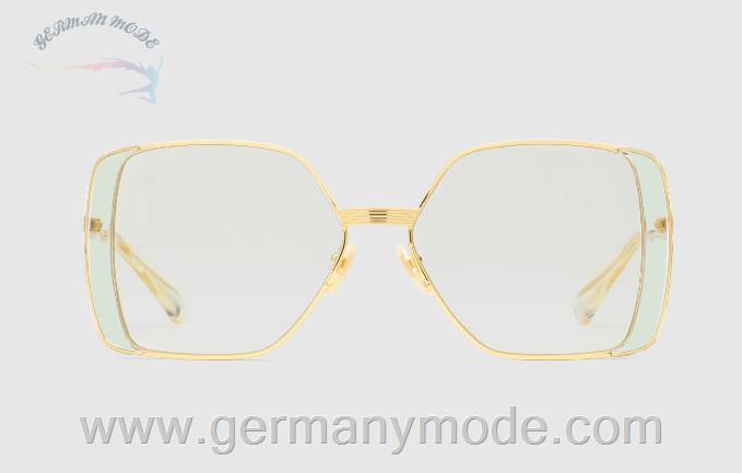 عینک آفتابی زنانه گوچی ایتالیا GUCCI Sonnenbrille mit rechteckigem Rahmen ‎663788 I3330 8074