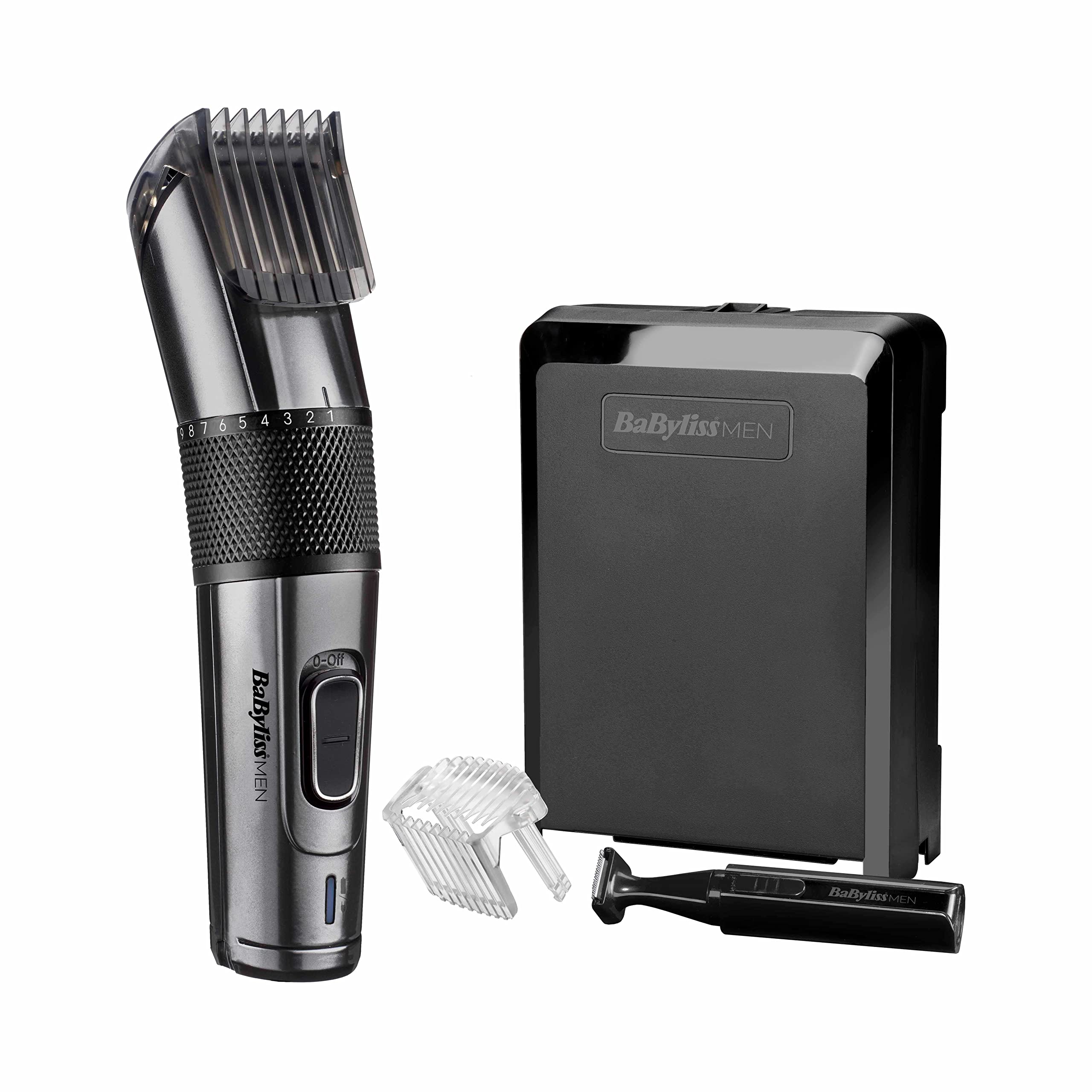 ماشین اصلاح سر و بدن بابیلیس فرانسه - اصلاح کننده موی شارژی مردانه تیتانیوم کربنی BaByliss برای موهای سر و ریش 26 طول برش 0.5 میلی متر تا 25 میلی متر نقره ای مشکی شامل مینی اصلاح کننده E978E