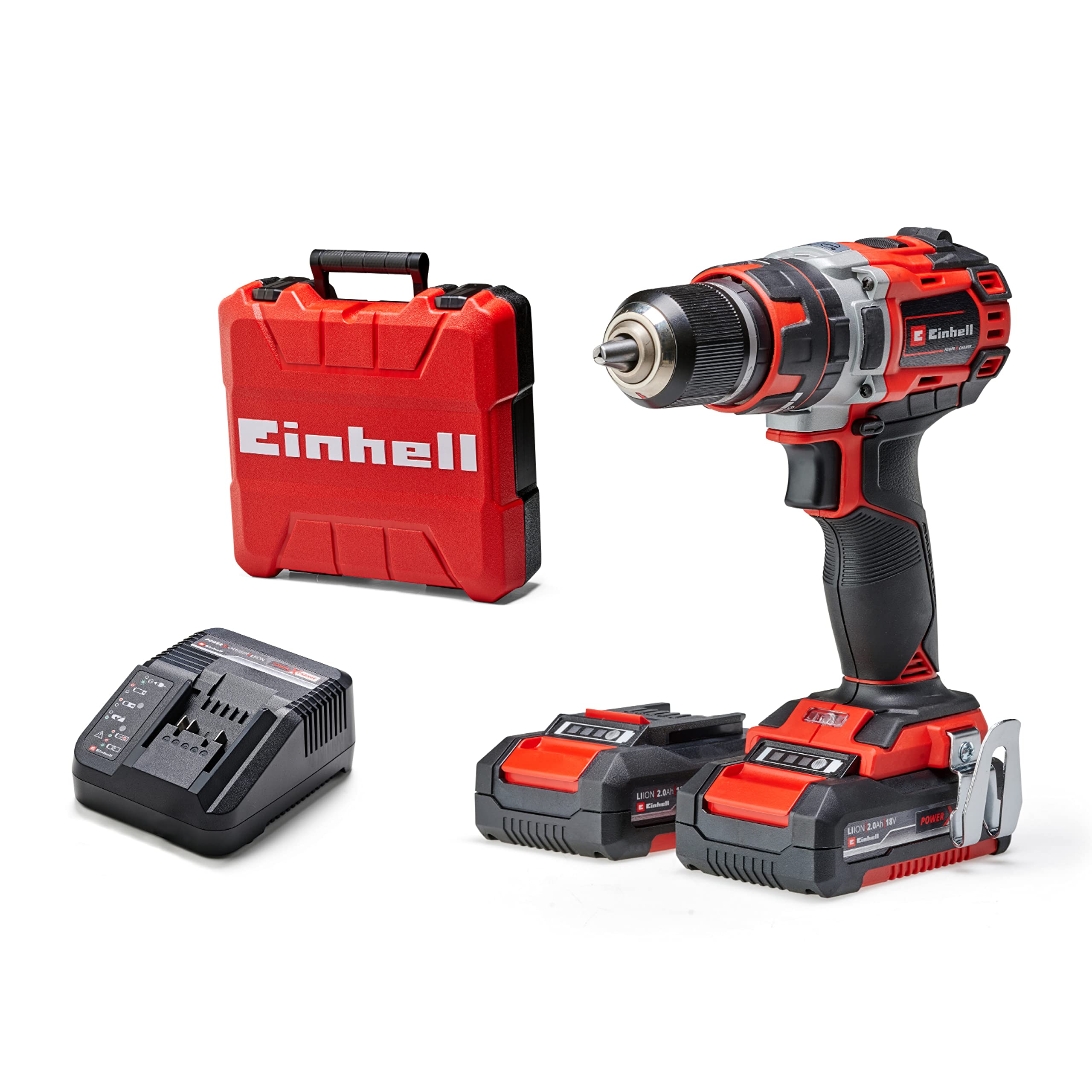 خرید از آمازون - دریل ضربه ای بی سیم حرفه ای Einhell TP-CD 18/50 Li-i BL Kit Power X-Change (18 ولت، بدون برس، 50 نیوتن متر، عملکرد دریل ضربه ای، شامل 2 باتری 2.0 Ah + شارژر)