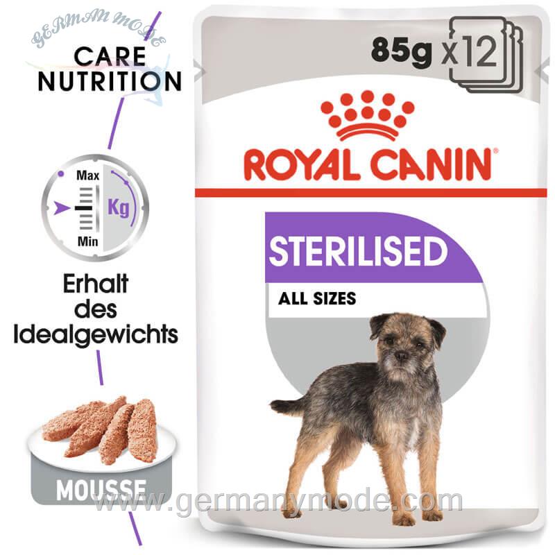 غذا مرطوب سگ بزرگسال استریلیزه رویال کنین آلمان Royal Canin Sterilised Adult Pouch 12x85g 12x85g