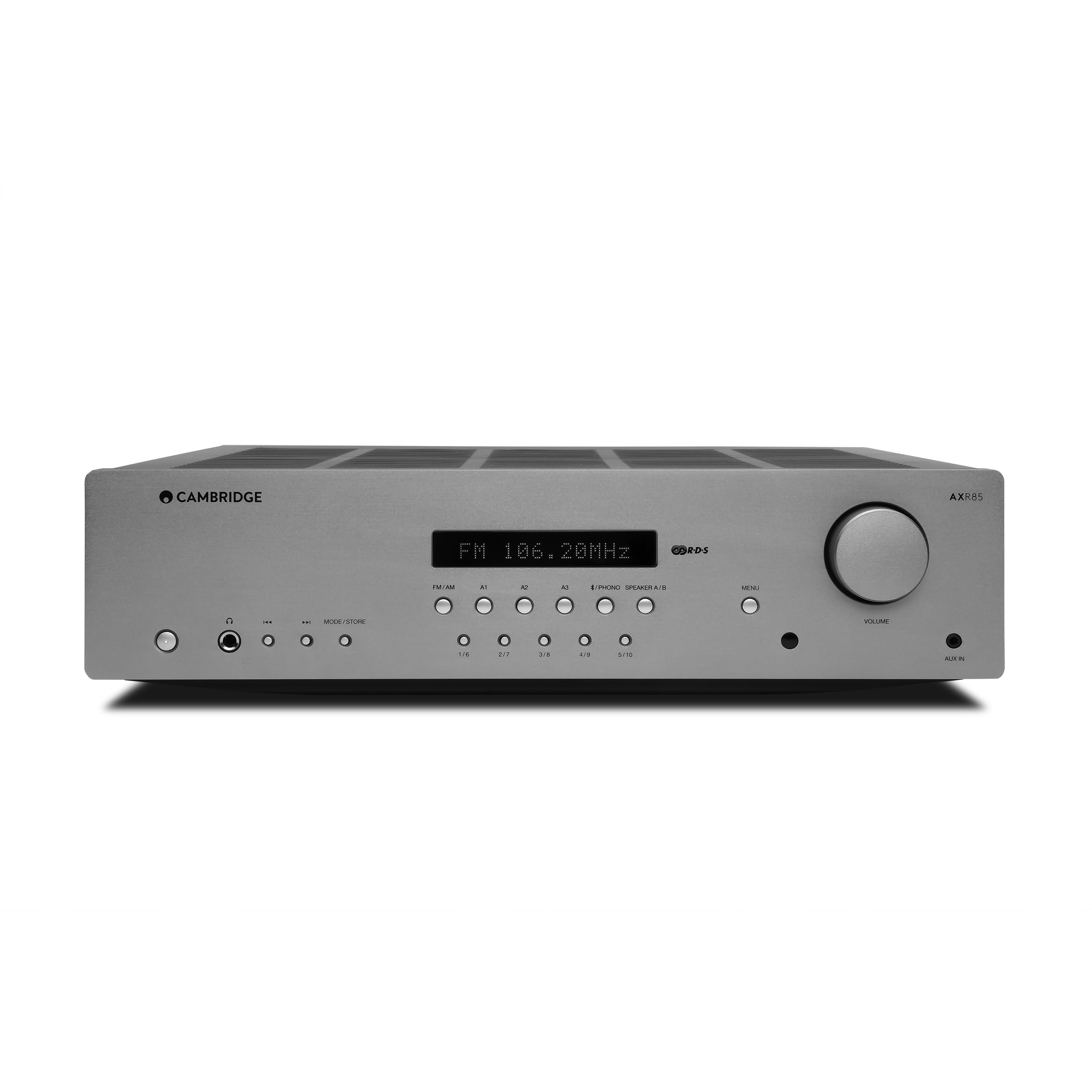 گیرنده استریوی HiFi جداگانه کمبریج آدیو AXR85-85 وات دارای فونو استیج داخلی، رادیو FM/AM و بلوتوث 5.0 - خاکستری قمری