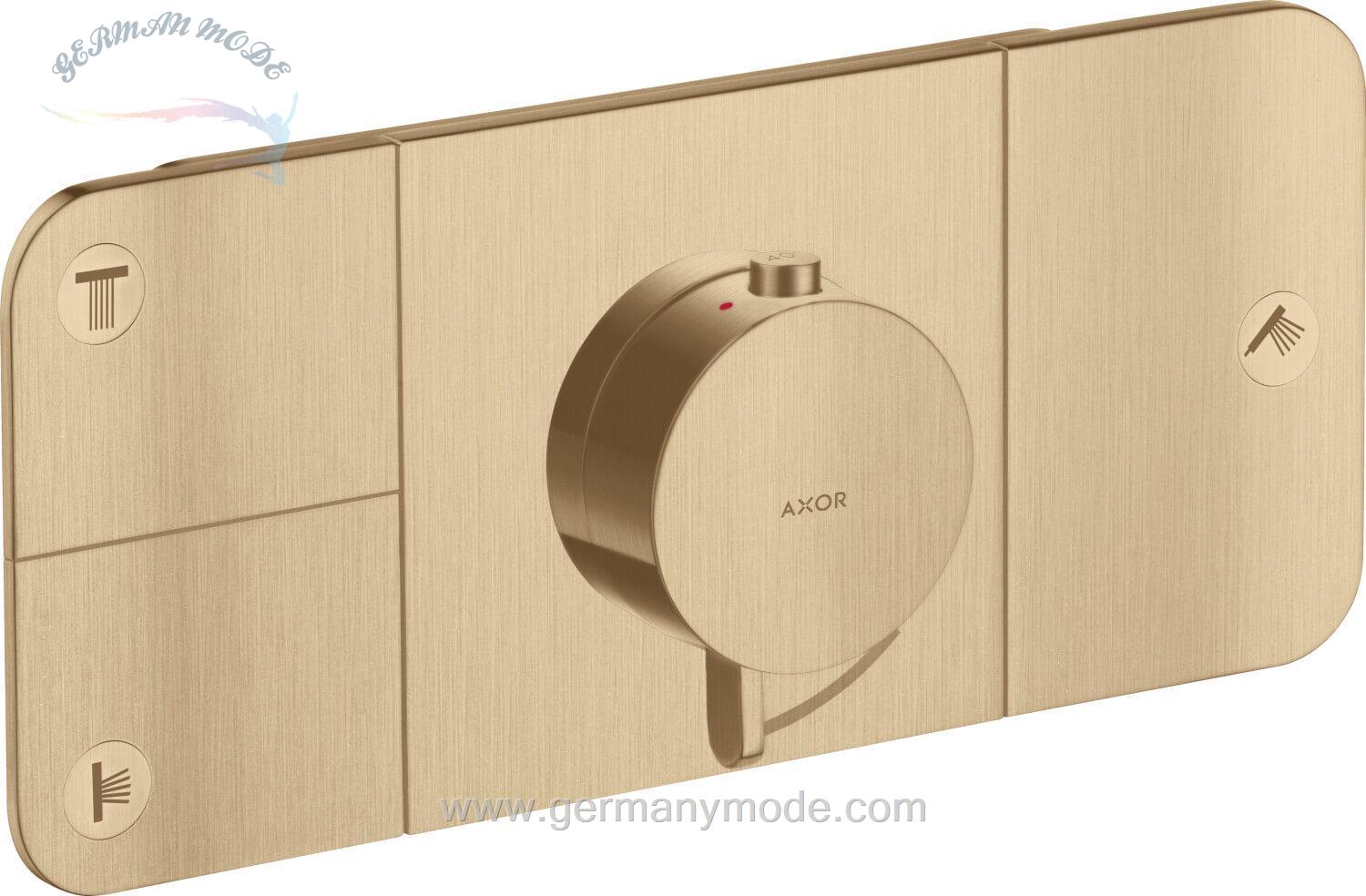 شیر حمام توکار هانس گروهه آلمان Hansgrohe Axor One Thermostatmodul Unterputz für 3 Verbraucher 45713 Brushed Bronze 45713140