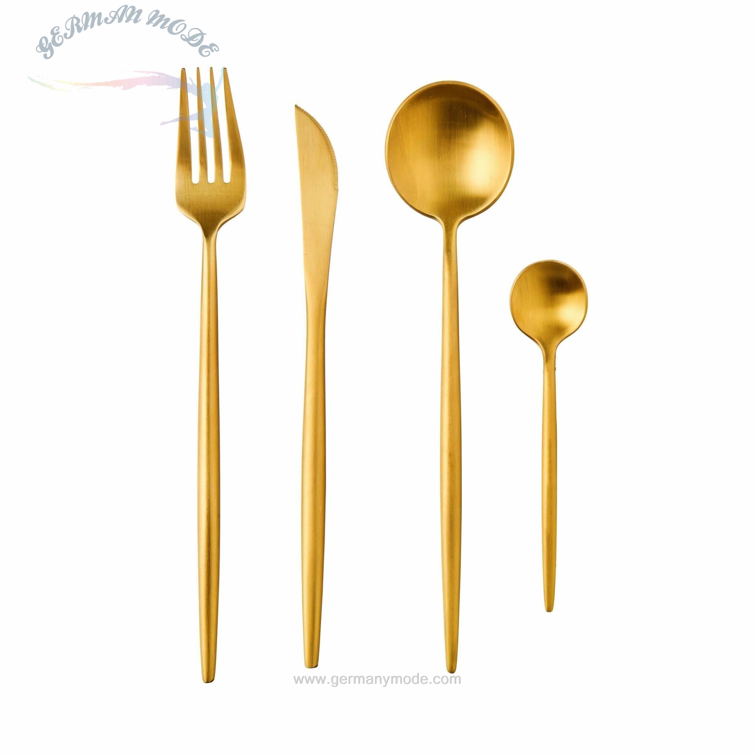 سرویس قاشق چنگال طلایی 4 پارچه باتلس Butlers Stiletto 4er-Set matt gold