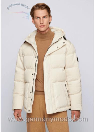 کاپشن کلاه دار مردانه هوگو باس آلمان BOSS RELAXED-FIT STEPPJACKE AUS MATERIAL-MIX