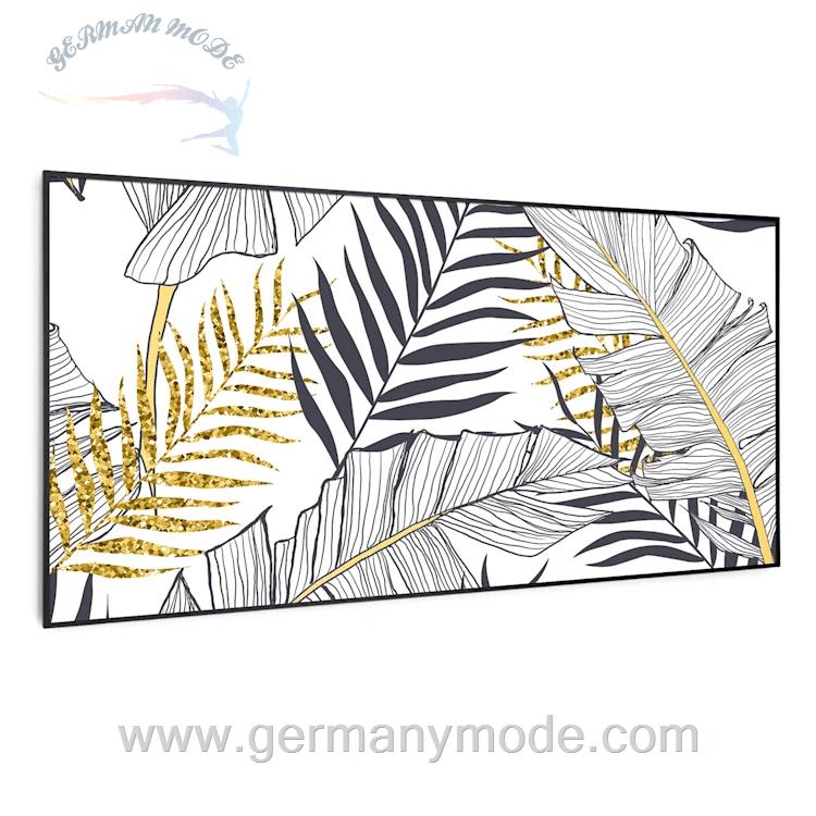 بخاری مادون قرمز هوشمند کلارشتاین آلمان Klarstein Wonderwall Air Art Smart Infrarotheizung Blatt Schwarzer Rahmen 120 x 60 cm